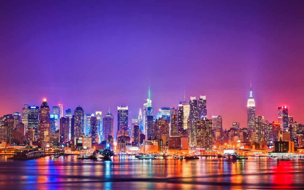 Colored New York Skyline