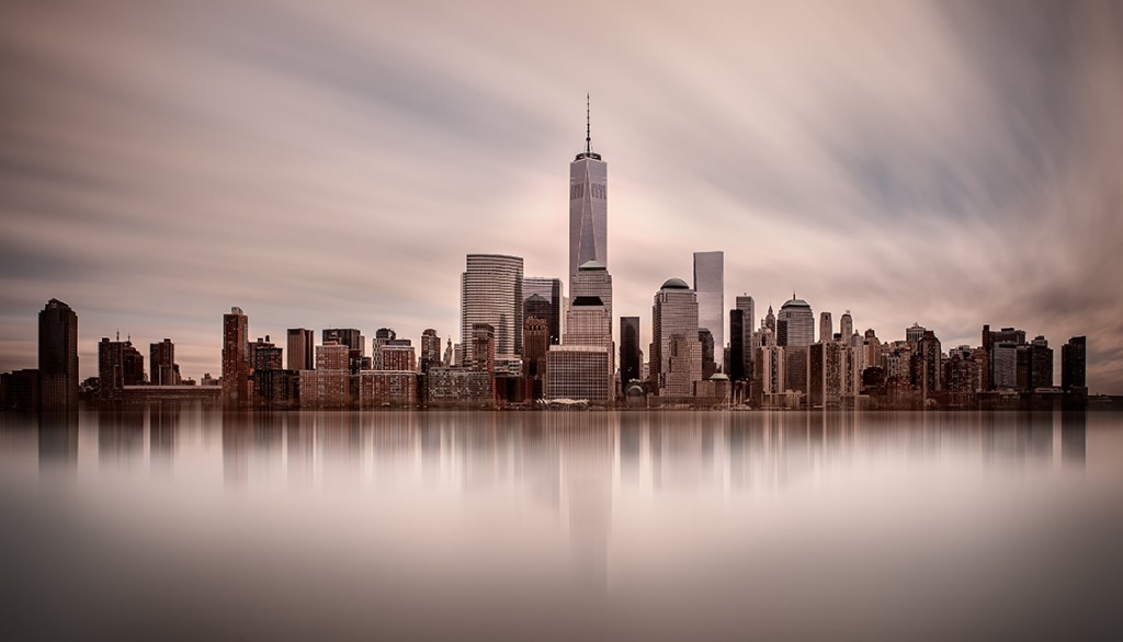 Misty looking New York Skyline