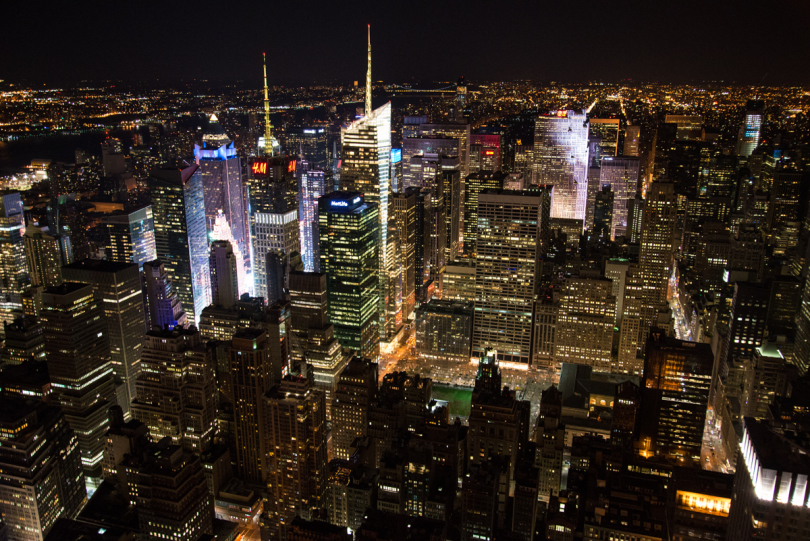 View from Empire State building at night