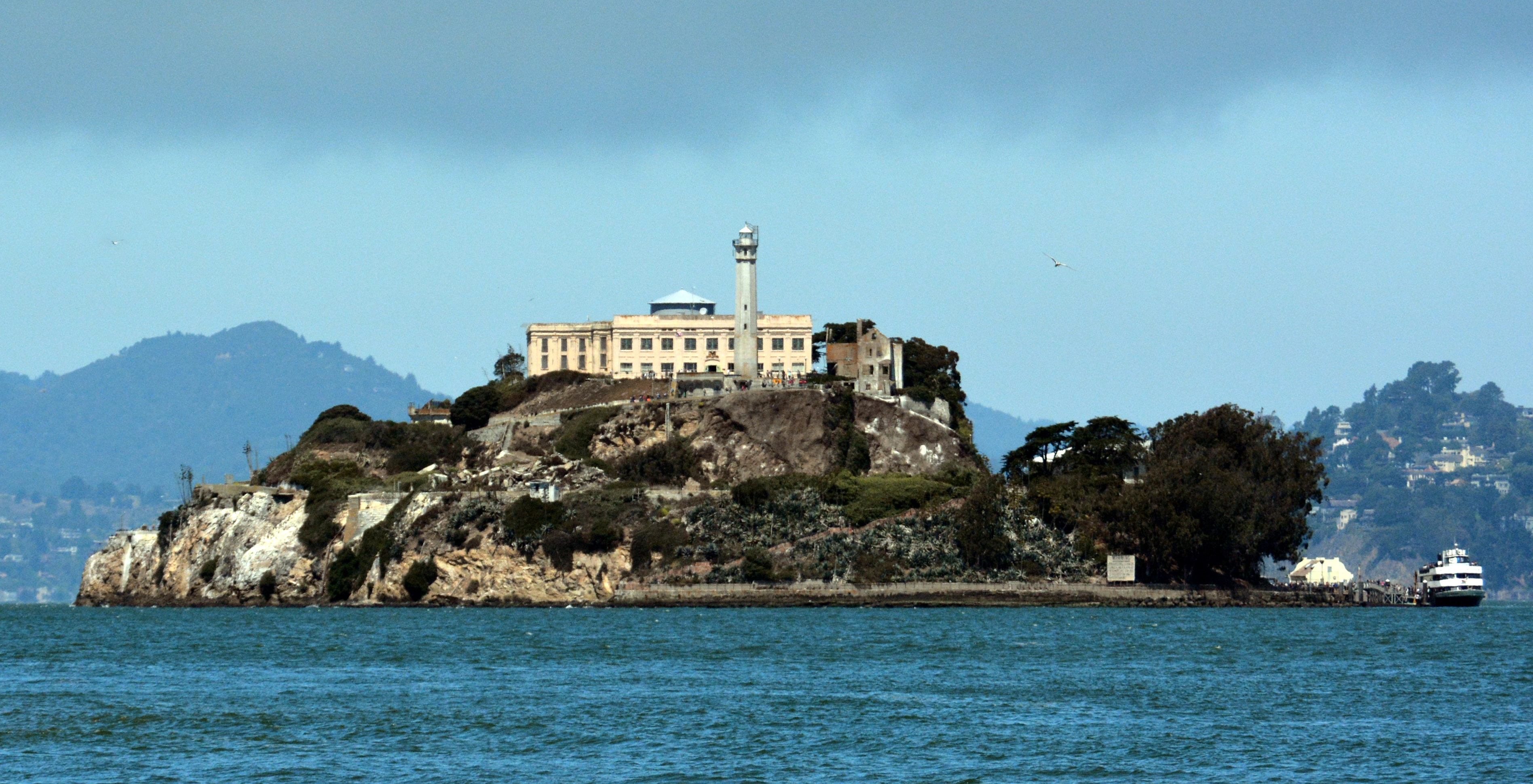 Alcatraz Island and ferry