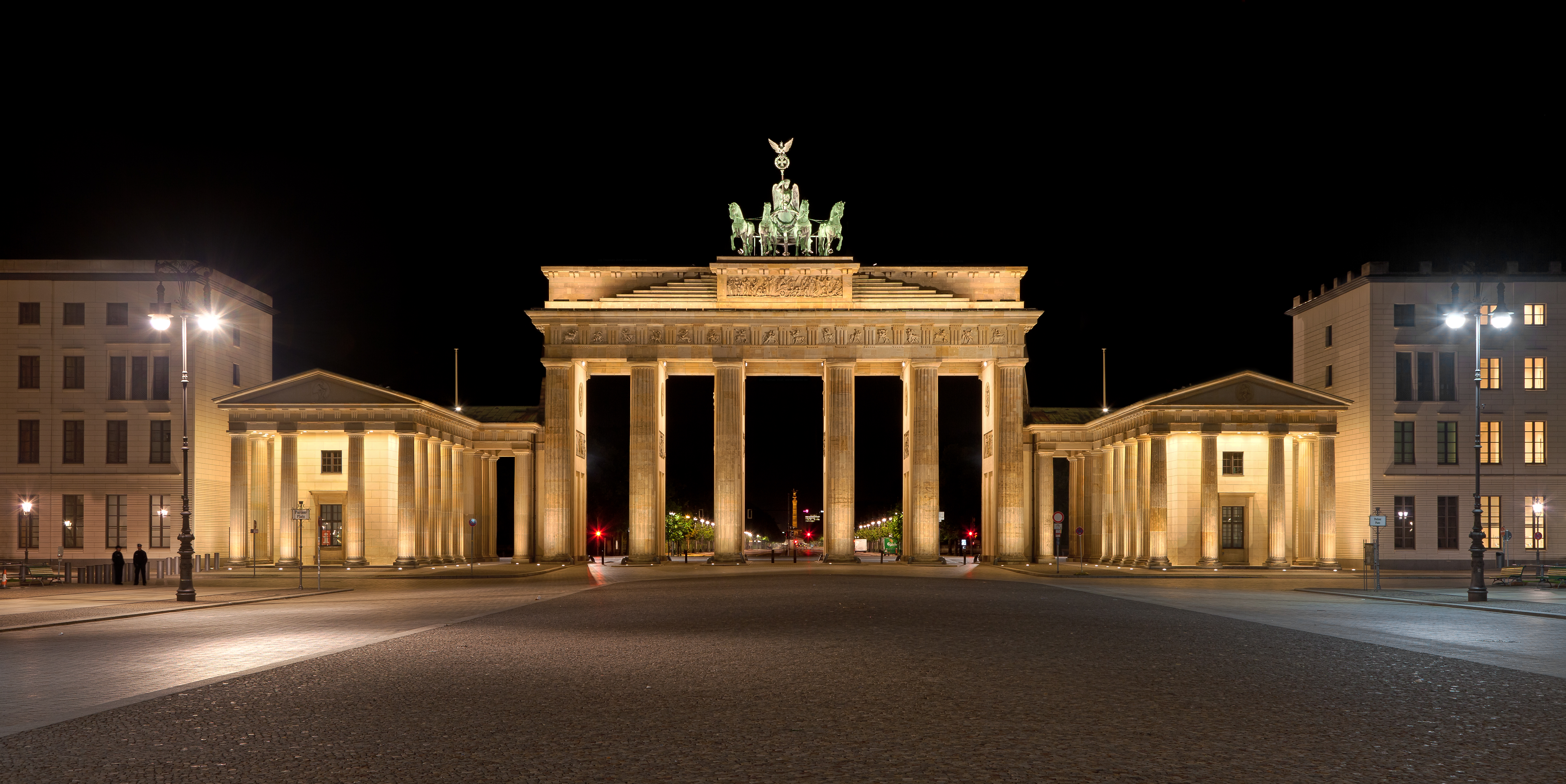 The Brandenburg Gate in Berlin at night