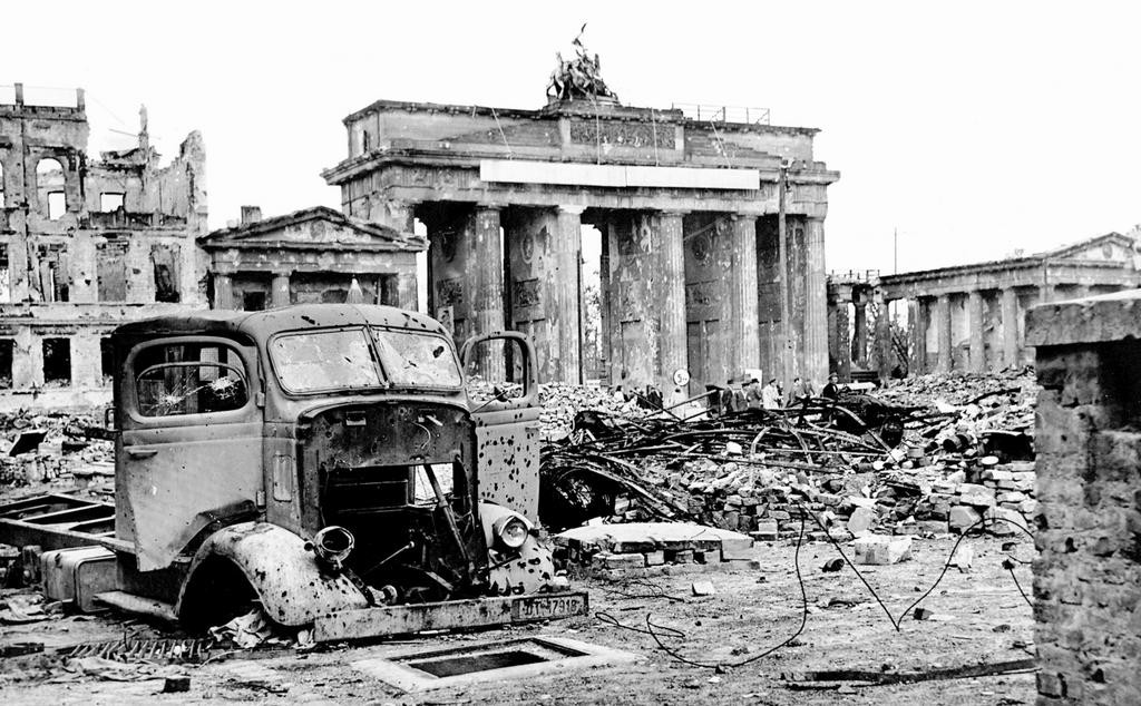 The Brandenburg Gate just after WW2