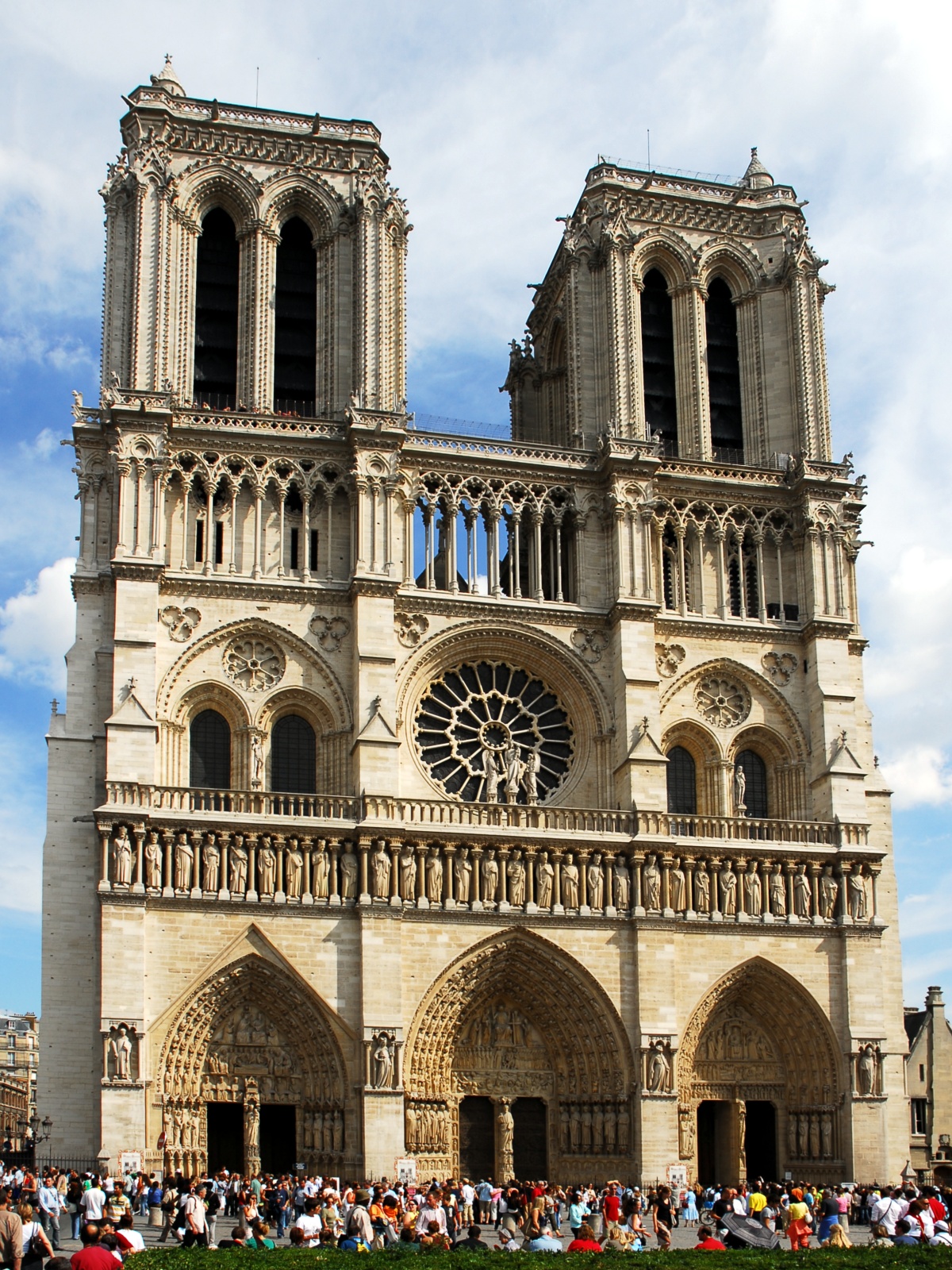 Entrance of the Notre Dame Cathedral in Paris