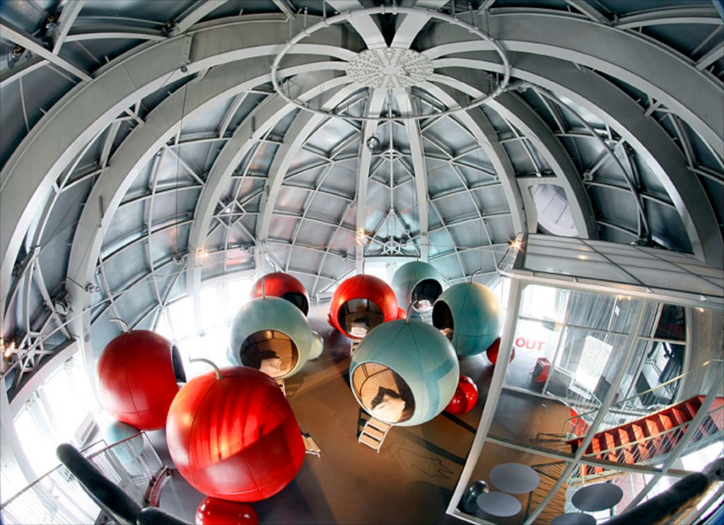 Inside the Atomium in Brussels