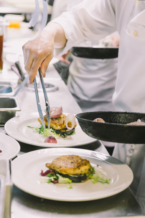 Preparing food at restaurant Gigino in New York